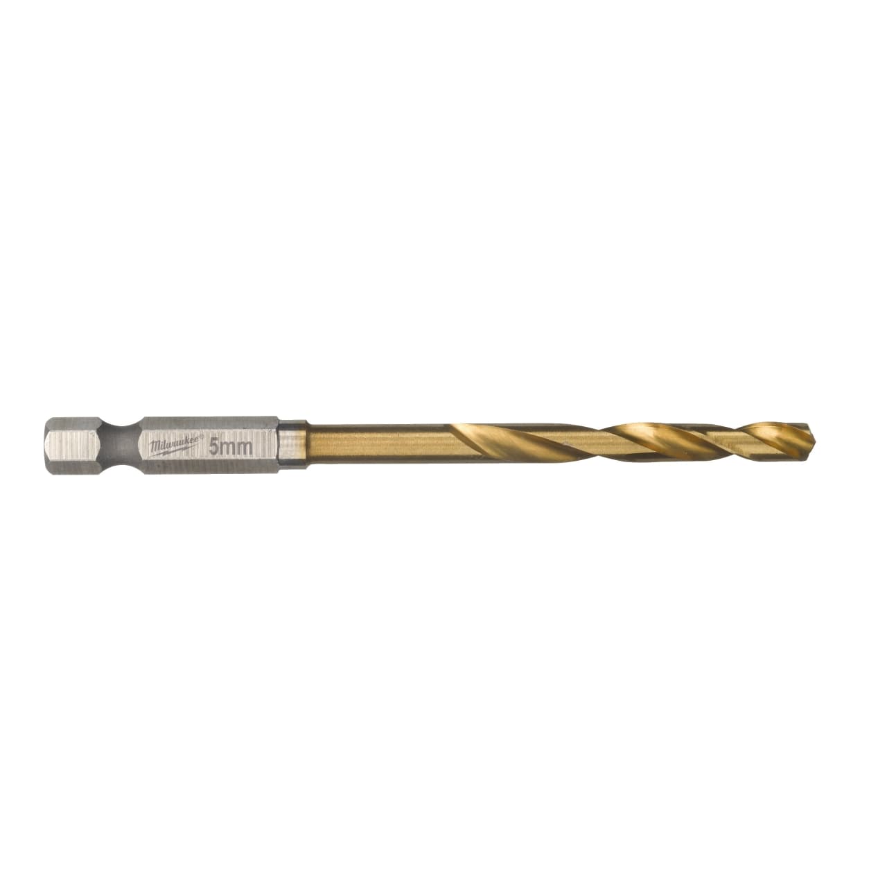 MILWAUKEE 5,0 x 80 mm SHOCKWAVE Metallbohrer HSS-G RED HEX Titan 1/4" 10er Pack
