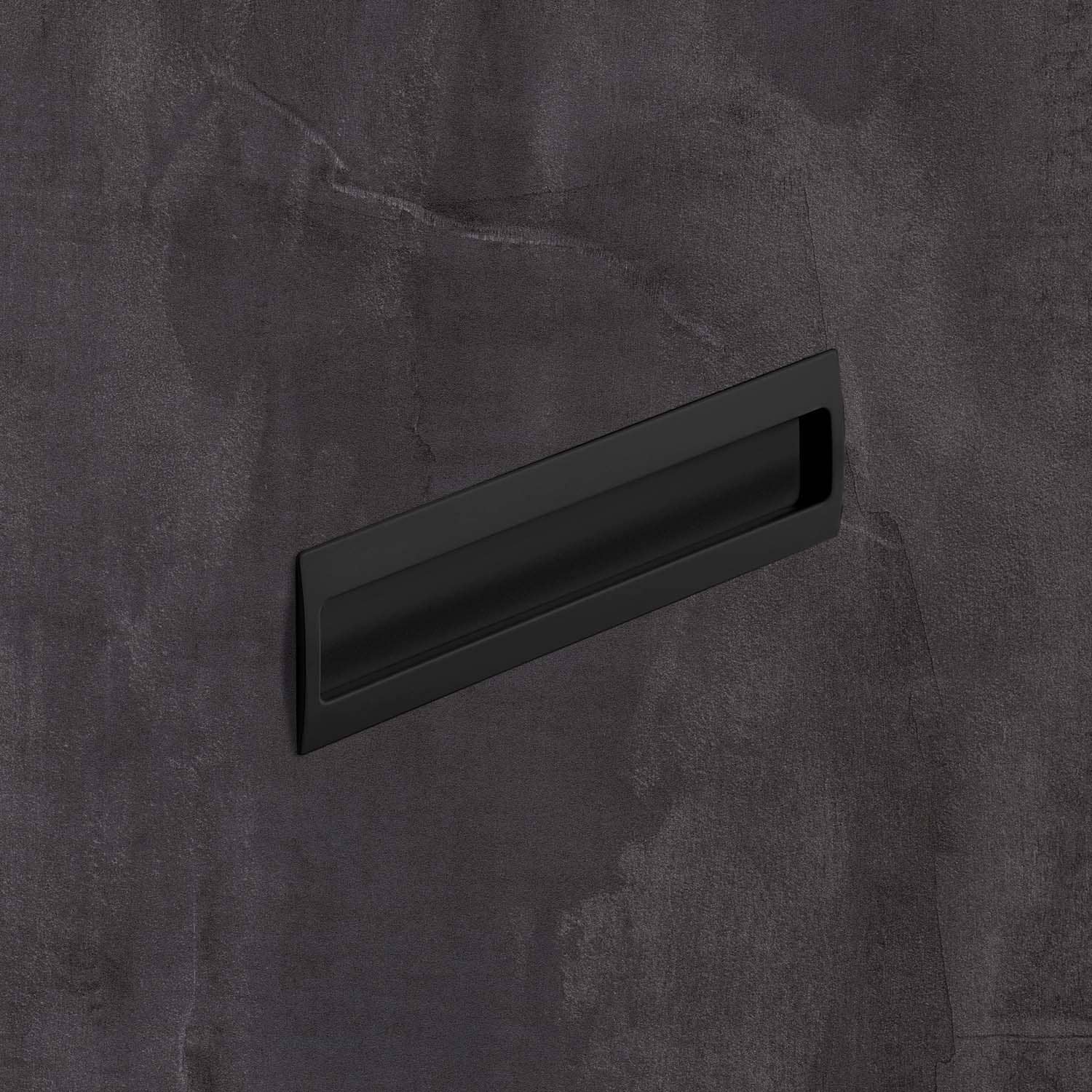 HETTICH Einsetzgriff Misnia, Bohrabstand 96 mm, L 116 mm, B 54 mm, H 18.5 mm, Schwarz matt, 9345413