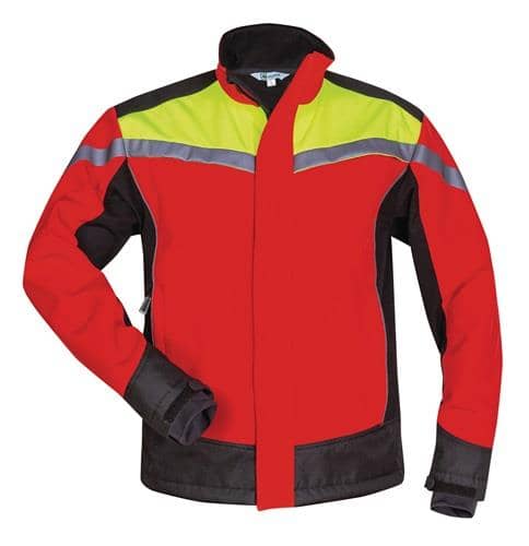 Waldarbeiter-Softshelljacke ESCHE Gr.XXXXL rot/gelb/schwarz ELYSEE