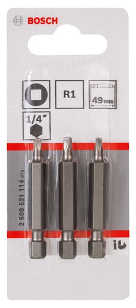 BOSCH Schrauberbit Extra-Hart R1, 49 mm, 3er-Pack