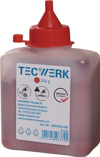 TECWERK Schlagschnurkreide 250g rot Ku.-Flasche TECWERK