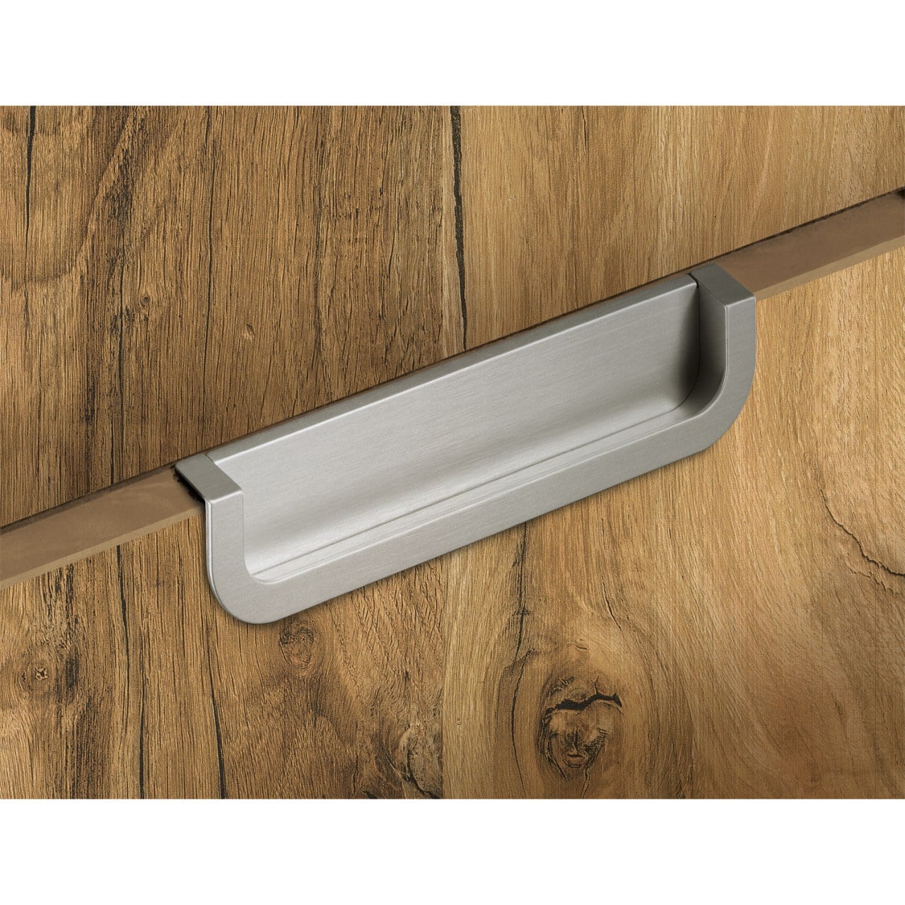 HETTICH Einsetzgriff Athena, •–• 160, L 170 mm, B 19 mm, H 36 mm, Edelstahl Optik gebürstet, 9065426