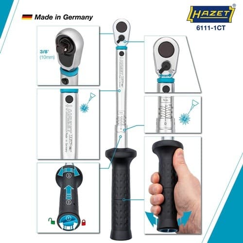 HAZET Drehmomentschlüssel 6111-1CT 3/8 Zoll 20-120 Nm HAZET