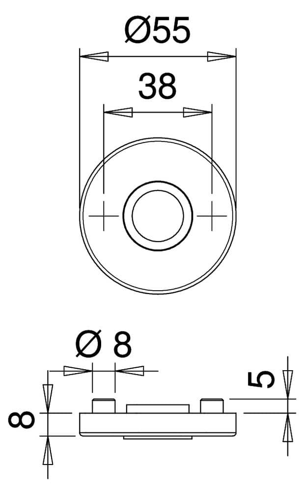 EDI Drückerrosette Riva 1052/1, Edelstahl
