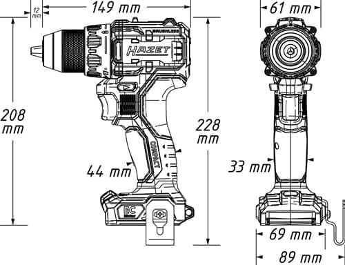 HAZET Akku-Bohrschrauber 9530-10 18V 2,5Ah 1,5-13mm HAZET