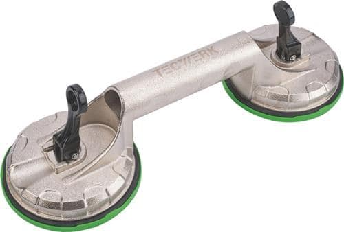 TECWERK Saugheber Trgf.80kg Kopf-D.118mm 2 Köpfe Alu TECWERK