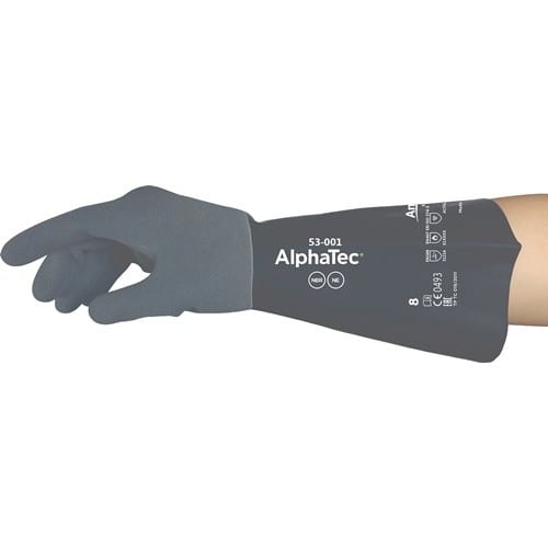 ANSELL Chemiehandschuhe AlphaTec 53-001 Gr.9 grau/schwarz EN 388,EN 374,EN 407 6 PA