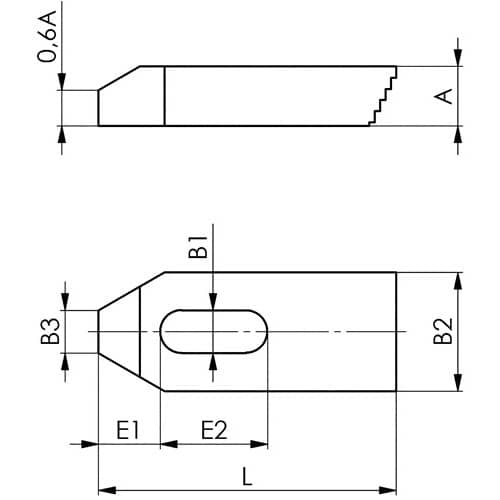 AMF Spanneisen Nr.6314Z f.T-Nut 6mm L.80mm AMF