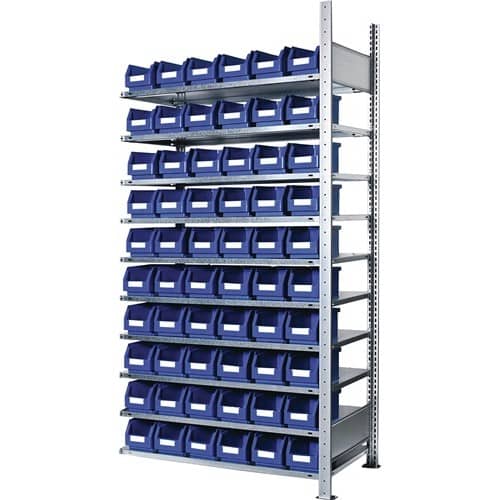 KAPPES Steckregal H2000xB1000xT300mm Anbauregal 10 Stahl-Bd.60xGr.6 blau KAPPES