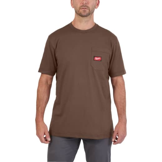 MILWAUKEE Arbeits-T-Shirt braun mit UV-Schutz WTSSBR-L
