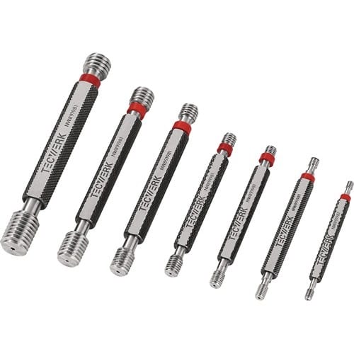 TECWERK Grenzgewindelehrdornsatz 6H je 1 St.M3,M4,M5,M6,M8,M10,M12 f.M TECWERK