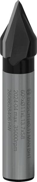 BOSCH V-Nutfräser Standard for Wood mit 8 mm Schaft, D1 11 mm, L 14 mm, G 45 mm, 60°