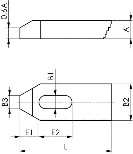 AMF Spanneisen Nr.6314Z f.T-Nut 6mm L.80mm AMF