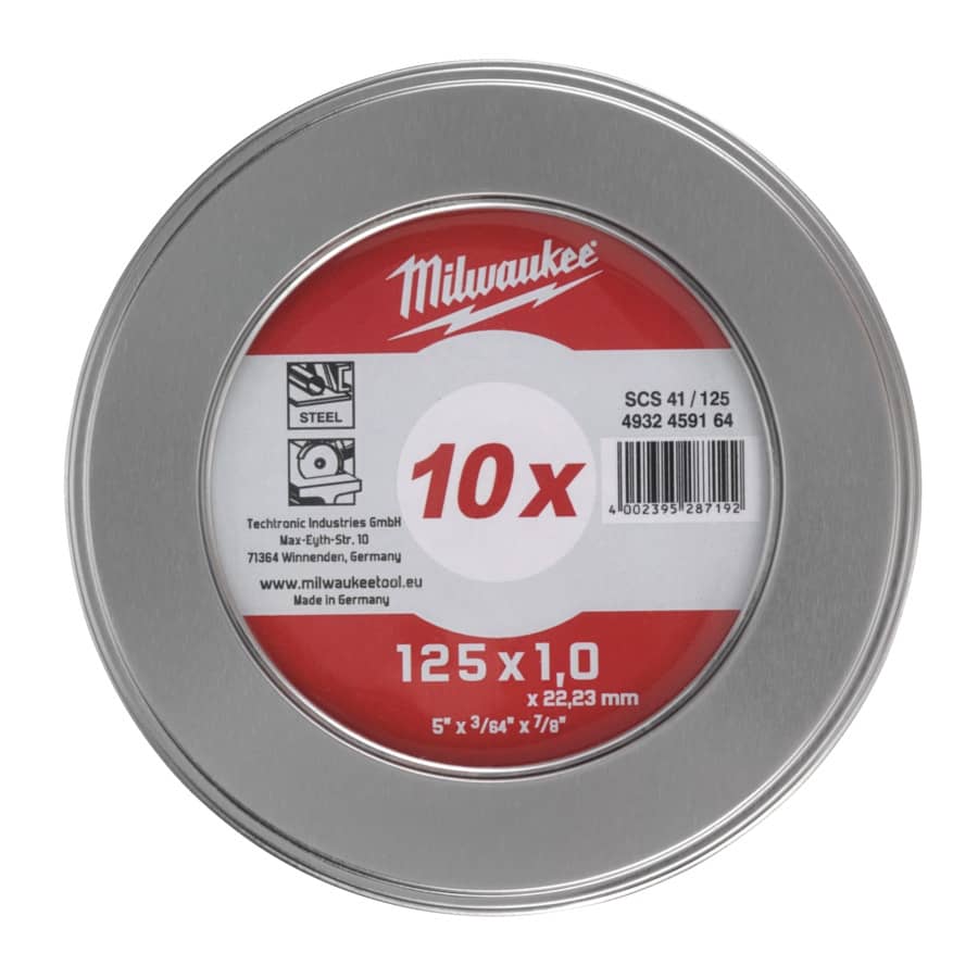 MILWAUKEE 10 x SCS41 1 mm in Metallbox Metalltrennscheibe PRO+ INOX 125 mm