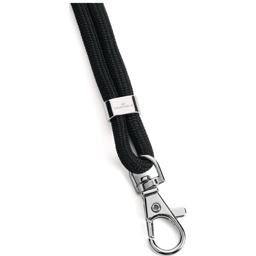 DURABLE Cliphalter JoJo rundgewebt m.Karab.Band-L.460mm schwarz DURABLE