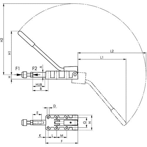AMF Schubstangenspanner Nr.6842PL Gr.8 schwer umsteckbarer Handhebel AMF