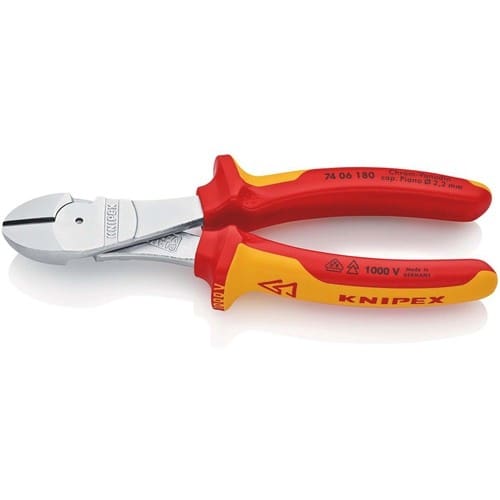 KNIPEX Kraftseitenschneider L.180mm VDE Form 0 Mehrkomp.-Hüllen KNIPEX