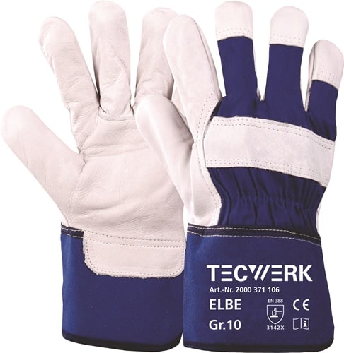 TECWERK Handschuhe Elbe Gr.10 blau EN 388 PSA II TECWERK