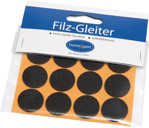 Filzgleiter 22mm Filz braun selbstkl.16 St./SB-Karte
