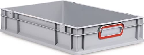 ALLIT Transportstapelbehälter L600xB400xH120mm grau PP geschlossener Griff rot