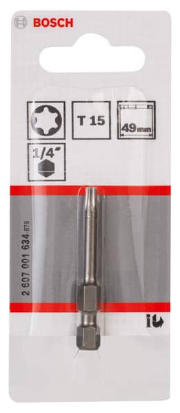 BOSCH Schrauberbit Extra-Hart T15, 49 mm, 1er-Pack