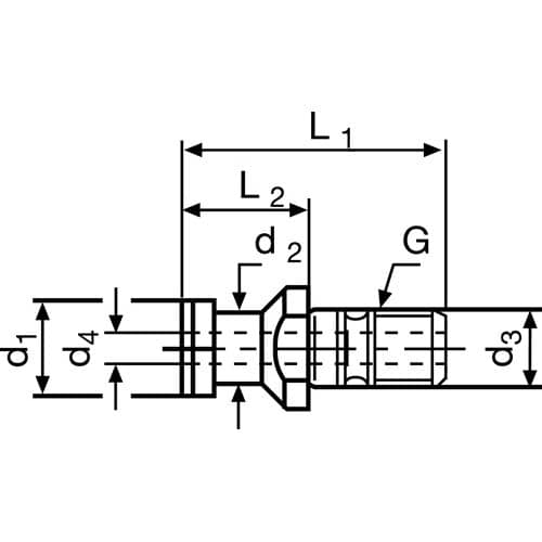 TECWERK Anzugsbolzen ISO 7388-3 Form AD SK40 m.Bohr.TECWERK