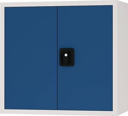 BEDRUNKA+HIRTH Hängeschrank H600xB700xT200mm Vollblechtür lichtgrau/signalblau