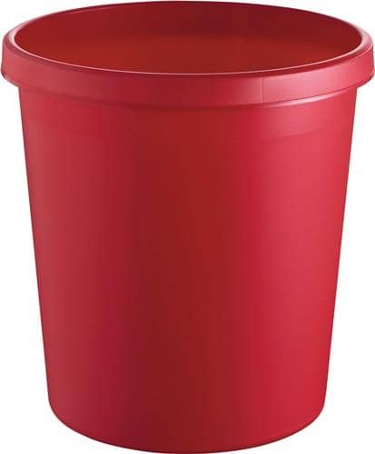 HELIT Papierkorb 18l H331xØ315mm m.Griffrand Ku.rot