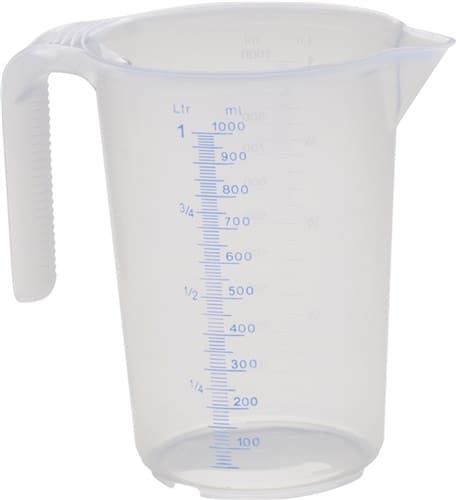 HÜNERSDORFF Messkanne 1000 ml PP transp.D117xH165mm Griff offen HÜNERSDORFF