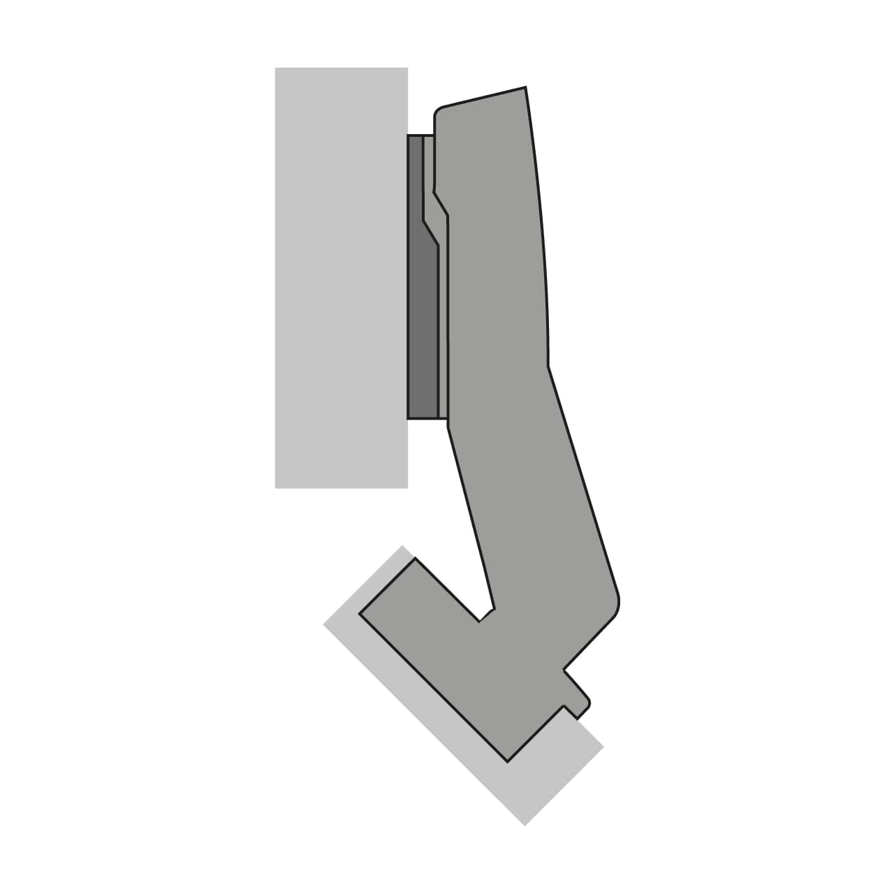 HETTICH Sensys Winkelscharnier W45 ohne Schließautomatik (Sensys 8669 W45), vernickelt, 9088215