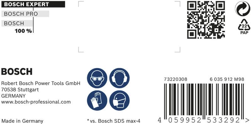 BOSCH EXPERT SDS max-8X Hammerbohrer, 32 x 400 x 520 mm. Für Bohrhämmer