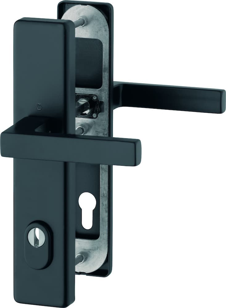 HOPPE® Schutz-Drückergarnitur mit Langschild Austin 1769/2222ZA/2210, 10/92 mm, Aluminium, 11758855