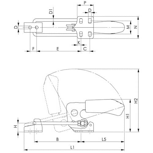 AMF Verschlussspanner Nr.6848H Gr.3 horiz.AMF