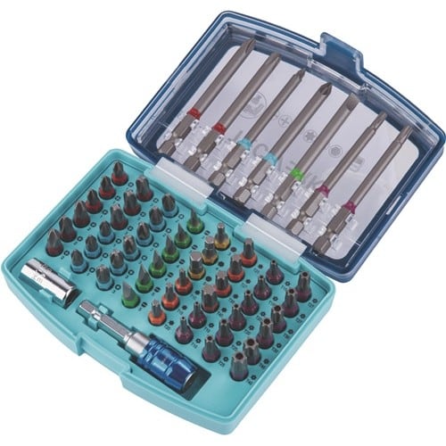 TECWERK Bitsortiment 57-tlg.Schlitz/PH/PZD/TX/TX-BO/6Kt.TECWERK