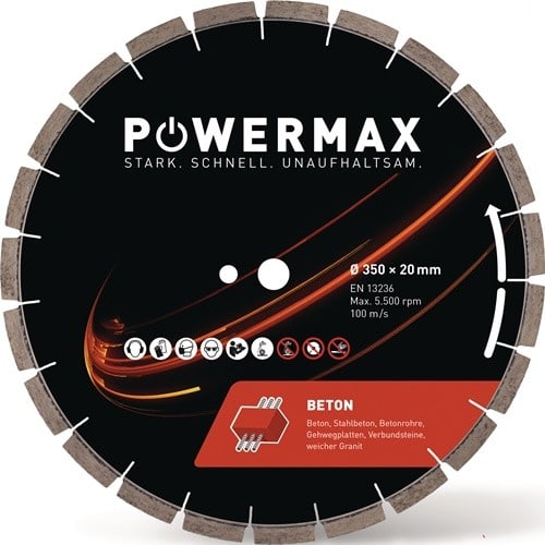 POWERMAX Diamanttrennscheibe PowerMax Beton D.400mm Bohr.20mm Seg.-B.3,4mm