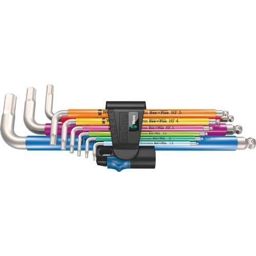 WERA Winkelschlüsselsatz 3950/9 Hex-Plus Multicolour HF 9teilig metrisch WERA