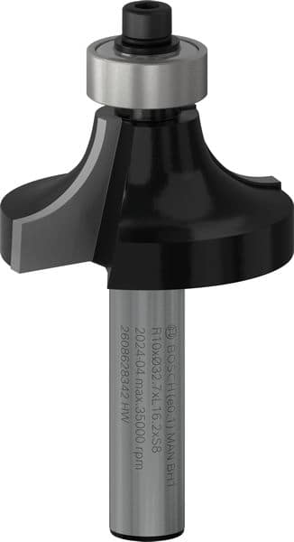 BOSCH Abrundfräser Standard for Wood, 8 mm, R1 10 mm, L 16,5 mm, G 57 mm