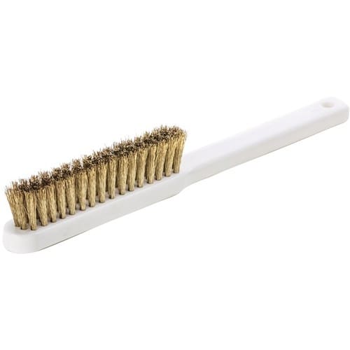 LESSMANN Feinbürste L.225mm 0,15mm Messingdraht gewellt 4-reihig LESSMANN