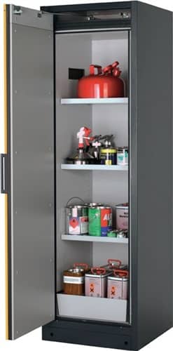 ASECOS Sicherh.-Schrank Typ 90 H1953xB599xT615mm grau/gelb Vollblechtüren