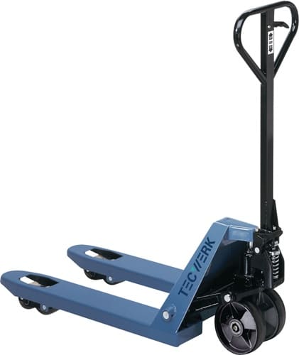 TECWERK Gabelhubwagen Gabel-L.800mm Trgf.2500kg STA taubenblau PUR/PA TECWERK