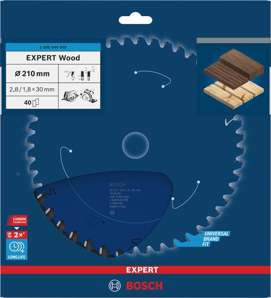 BOSCH Kreissägeblatt Expert for Wood, 210 x 30 x 2,8 mm, 40