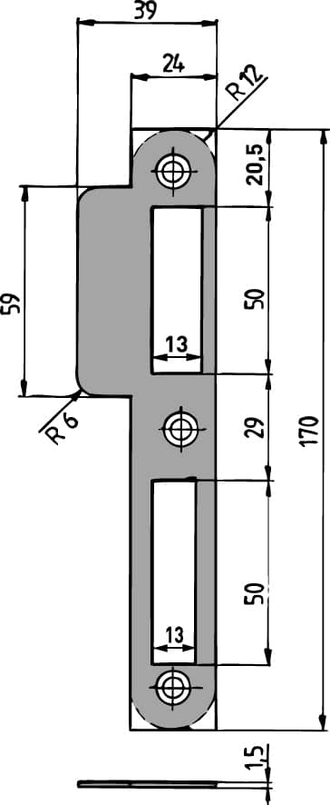 KFV Lappenschließblech LSS 5-N, Edelstahl,mit F+R,mit Feilnase 3116221
