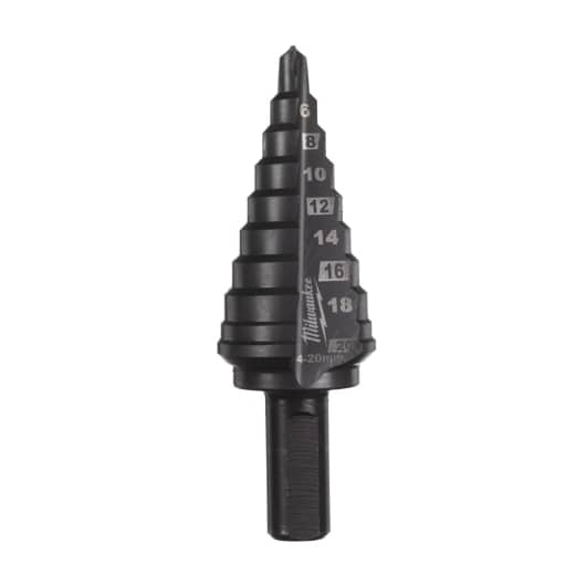 MILWAUKEE 4 bis 20 mm, 2 mm Stufen Cobalt Stufenbohrer