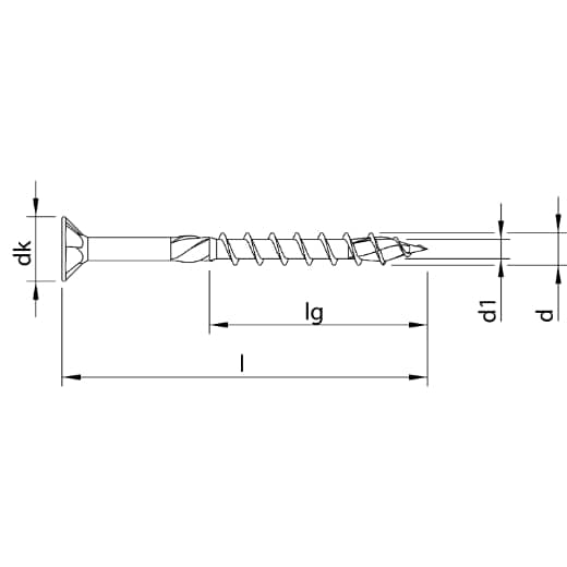 HECO TOPIX-plus A2 4,5 x 70, Senkkopf mit Frästaschen, Drive, HD-25, Teilgewinde, blank, gleitbeschichtet