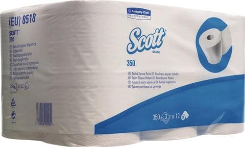 Toilettenpapier Scott 8518 3-lagig, Kleinrollen 36 RL à 350 Blatt = 12600 Blätter SCOTT