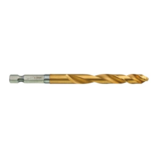 MILWAUKEE 8,0 x 111 mm SHOCKWAVE Metallbohrer HSS-G RED HEX Titan 1/4"