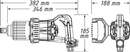 HAZET Druckluftschlagschrauber 9014PS-1 25,4mm (1Zoll) A4-kt.2712 Nm HAZET