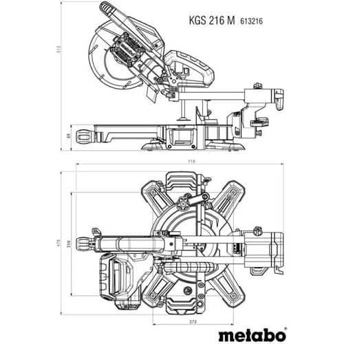 METABO Kapp- u.Gehrungssäge KGS 216 M 305x70mm 1200 W 5000min-¹ 216x30mm METABO