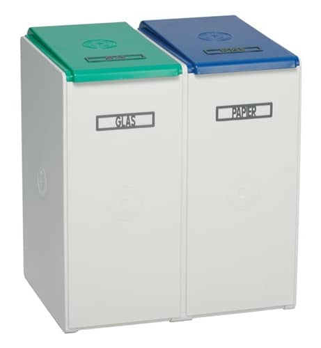 VAR Wertstoffsammler 3x40l H570xB760xT405mm lichtgrau stationär