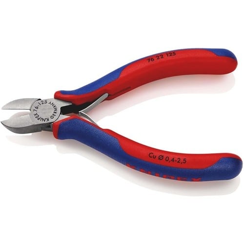 KNIPEX Seitenschneider L.125mm Form 2 Facette nein Kopf pol.Mehrkomp.-Hüllen KNIPEX